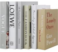 6 piezas de libros decorativos para decoración del hogar, estilo moderno. Libro decorativo con impresión de letras en inglés creativas. Libro falso simulado. Libro de almacenamiento para exhibición de