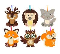 6 piezas de manualidades de otoño con niños, juego de manualidades para niños de 3-4 años, juegos creativos de manualidades de fieltro con animales del bosque para decoración de otoño DIY