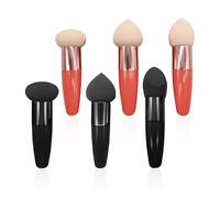 6 Piezas De Maquillaje De Esponja, Bocanada De Esponja Con Mango, Hojaldre Suave Creativo, Juego De Bocadillo De Conveniencia De Viaje, Mini Herramienta De Belleza