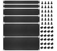 6 piezas de montaje en rack de metal para panel en blanco 1U, 2U, 4U, 19 pulgadas, panel de relleno espaciador de montaje en panel para gabinete, estante de servidor, gabinete, color negro