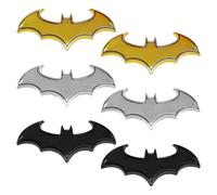 6 Piezas De Pegatinas De Batmobil, Metal -Bat -Logo -Sticker, Insignia 3D -Bat, Pegatina De Ratón De Arte De Bricolaje, Auto -Logo (Plateado, Oro, Negro).