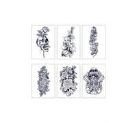 6 Piezas De Pegatinas De Tatuaje A Base De Hierbas Semipermanentes Impermeables Planta De Sudor Pegatinas De Tatuaje De Jugo No Reflectantes De Larga Duración