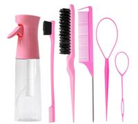 6 piezas de peinador de peinado con botella de spray continua 200ml cepillo de cabello de rata de rata cepillo de control de cabello para cepillarse