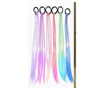 6 Piezas De Pelucas Trenzadas De Colores, 10 Piezas De Pinzas Para El Cabello De Estrellas De Colores, Pinzas Laterales De Pony, Accesorios De Decoración Navideña.