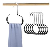 6 Piezas de Perchas para Bufandas,Percha Cinturones para Armario,Antideslizantes Corbatero,Perchas de Metal para Sombreros,Organizador de Armario para Bufandas,Sombreros,Corbatas,Cinturones (Negro)