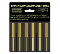 6 piezas de piedra de afilar motosierra, herramienta de molienda chapada en titanio, 4 mm/4,8 mm/5,5 mm