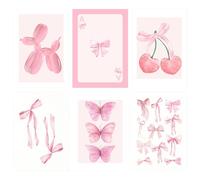6 Piezas De Póster De Estética Rosa, Lindo Póster De Moda para Niñas, Arte De Bricolaje Dibujando Adornos Coles, Periódico De Pared Creativa, Cartel Cole De Dormitorios En El Hogar.