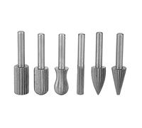 6 piezas de rebabas de carburo, vástago de 1/4 pulgada compatible con metal moliendo madera de acero tallado de taller de carpintería de carpintería accesorios de herramientas