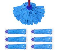 6 piezas de repuesto de microfibra azul compatible con O-Cedar microfibra de repuesto para mango de fregona de 0.8 pulgadas de diámetro