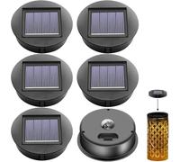 6 piezas de repuesto para lámparas solares: φ8 cm lámparas solares superior de repuesto con LED brillante, IP65 resistente al agua, panel solar colgante parte superior de repuesto, panel solar de