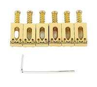 6 piezas de selleta para puente de guitarra eléctrica, selletas de rodillo para puente tremolo de aleación de zinc estándar, para reemplazo, selleta de cuerda con rodillo de (Oro)