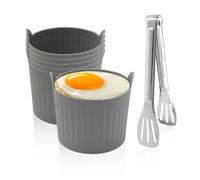 6 Piezas De Silicona Antiadherente Para Cocinar Huevos, 1 Clip De Cabeza Redonda, Molde Para Huevos Escalfados, Freidora De Aire, Molde Para Anillos De Huevos