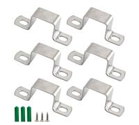 6 piezas de soporte de tubo cuadrado M40x40mm, abrazadera de metal en forma de U, gancho de tubo de acero inoxidable 304, cinturón de tubo, abrazadera