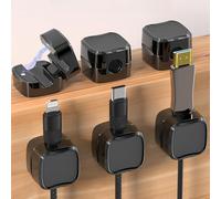 6 Piezas de Soportes Magnéticos para Cables - Organizador Carga Teléfonos Clip Magnético Adhesivo Gestión Dormitorio Oficina y Coche