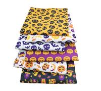 6 piezas de tela de algodón estampada fantasma calabaza de Halloween 25 x 25 cm / 9,84 x 9,84 pulgadas, para coser colchas, telas estampadas de Halloween, telas decorativas, paños