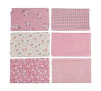 6 piezas de tela de algodón floral, cuadrados, 25 cm, tela precortada para bricolaje, costura, patchwork, manualidades hechas a mano, decoración del hogar, rosa (50 x 50 cm)