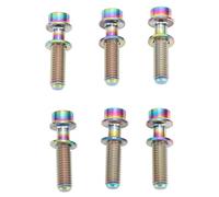 6 piezas de tornillos para la potencia de bicicleta de aleación de titanio M5x20 mm, tornillos para la potencia del manillar de bicicleta con arandela, repuesto ligero y de alta (Vistosa)