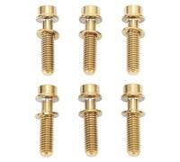 6 piezas de tornillos para la potencia de bicicleta de aleación de titanio M5x20 mm, tornillos para la potencia del manillar de bicicleta con arandela, repuesto ligero y de alta (Oro)
