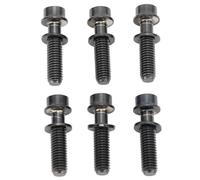 6 piezas de tornillos para la potencia de bicicleta de aleación de titanio M5x20 mm, tornillos para la potencia del manillar de bicicleta con arandela, para bicicletas de montaña y (Negra)