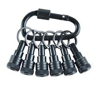 6 piezas de vástago hexagonal de 1/4 pulgadas de aluminio para destornillador de extensión, adaptador de tornillo de taladro cambiante, llavero portátil, clip de mosquetón