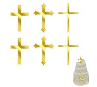 6 piezas decoración para tarta comunión niña decoración tarta confirmación bautismo pastel decoración oro cruz tarta topper niño decoración cake decoración primera comunión acrílico decoración pastel