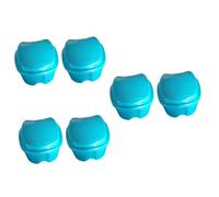 6 piezas dentaduras maletín dentaduras contenedor de limpieza de dentaduras postizas soporte de limpieza para falsos prótesis baño prótesis titular dedicado caja de almacenamiento