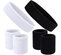 6 Piezas Deportes Diadema Muñequera Set Accesorios de Entrenamiento Suave y Gruesa para Baloncesto Gimnasio Gimnasia Tenis Fútbol