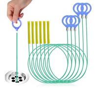 6 Piezas Desatascador de Tuberías Profesional con Espiral Reforzada(90/130cm) - Serpiente para Desagües para Desbloquear Lavabos, Bañeras, Desagües y Tuberías Obstruidas - Alambre Desatascador de Tube