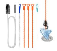 6 Piezas Desatascador Fregadero, Cepillo de Limpieza para Desagüe, Desatascador de Tuberias, para Desatascar Cabellos y Residuos en Desagües,Desatascador Fregadero para Limpieza de Cocina y Baño