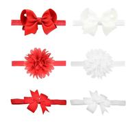 6 Piezas Diademas Para Bebé Con Lazo y Flores, Elásticas y Decorativas Para Niñas