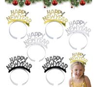 6 Piezas Diademas para el Pelo Happy New Year, Decoracion Nochevieja 2026, Diadema para la Víspera de Año Nuevo, Fiesta de Año Nuevo, Tocado para Fiesta de Año Nuevo, Accesorios para el Cabello