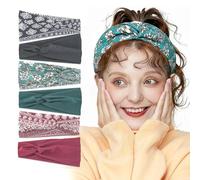 6 Piezas Diademas para Mujeres, Elástico Turbantes, Cinta Pelo Deporte, Transpirable Headband para Yoga Correr, Tejidos suaves y cómodos, estampados elegantes, regalos para mujeres, Flores pequeñas