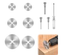 6 Piezas Discos de Sierra Circular para Dremel, Incluye Mandriles y Destornillador, Mini Hojas de Sierra para Cortar Madera, Plástico y Metal Blando