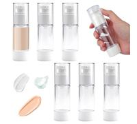 6 Piezas Dispensador de Bomba Vacío 30 ml,Contenedor de Bomba de Cosmético,Pequeño Botellas de Bomba sin Aire,Dispensador Vacío de Plástico sin Aire,Airless Dispensador de Bomba para Cosméticos