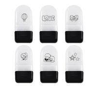 6 piezas Educational Roller Stamp Cartoon Craft Stampping Tool for Scrapbooking Journaling Card School Craft Project Roller Stamp Set
