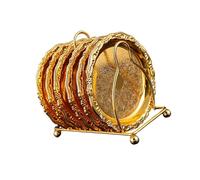 6 Piezas Elegantes Platos de Postre de Aleación con Soporte para Frutas Aperitivos y Posavasos de Café para Decoración del Hogar Posavasos de Metal para Bebidas con Soporte Platos para Servir Fiestas