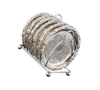 6 Piezas Elegantes Platos de Postre de Aleación con Soporte para Frutas Aperitivos y Posavasos de Café para Decoración del Hogar Posavasos de Metal para Bebidas con Soporte Platos para Servir Fiestas