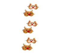 6 Piezas En El Ojo De Dibujos Animados Máscara Para Dormir Oso Antifaz Para Dormir De Animales Cubierta De Ojos De Felpa Antifaz Para La Siesta Peludo Niño Ciervo De Navidad