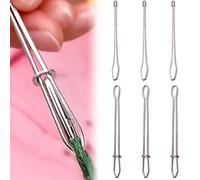 6 piezas Enhele Cordon, Pinza Enhebradora Cordón, Enhele Aguja, Enhebrador de alambre, Enhebrador Cordón, Pinza Enhebradora Aguja, Pinza de roscar, para cinta, cinturón elástico, banda de goma, DIY