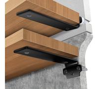 6 piezas Escuadras para Estanterias Negro 20cm Soporte Estanteria pared Escuadras Metalicas Soporte Balda Estanteria Pared Capacidad de Carga 70KG