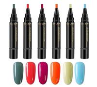 6 Piezas Esmalte De Uñas En Rotulador - 8ML Bolígrafos De Arte En Gel, Lápiz De Pintauñas De Un Paso En Gel Para Salones Casa Y Práctica De Uñas, Para Manicura De Mujeres Y Niñas