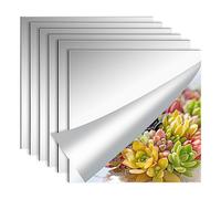 6 Piezas Espejos Adhesivos Pared HD Espejo Sin Vidrio Espejo Acrílico Adhesivo 20*20cm Espejos de Pared Grandes Espejos Pared sin Marco para Armarios Sala de Estar, Baño, Dormitorio (20*20cm)