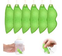 6 Piezas Esponja de Limpieza de Botellas Esponja en Forma de Frijol de Cocina Reutilizable, Reutilizables Esponjas Limpias de Botellas de Boca Pequeña(Verde)