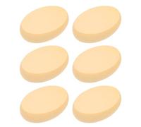 6 Piezas Esponja de Maquillaje Ovalada Poliuretano Hidrófilo | Amarilla, Tacto Cómodo y Flexible, Doble Uso, para Base y Polvo Suelto