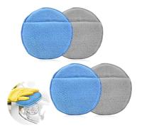6 Piezas Esponja Pulir Coche,Aplicadoras de Cera de Coches para Coche en Microfibra para Lacas,Limpiadores de Pintura,Autopulido y Sellado de Lacas para Limpieza Magic Car Pad