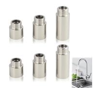 6 Piezas Extensiones de Grifo de 1/2 Pulgada, Racor de Prolongación de Acero Inoxidable, Adaptador de Grifo 1/2, Conector de Aireador de Grifo para Ducha y Tuberías de Agua