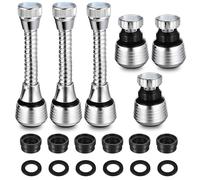 6 Piezas Extensor Grifo Cocina, Aireador Grifo Cocina 360º Atomizador Grifo 2 Tipos de Chorro Adaptador Grifo Lavabo Flexible para Fregadero de Cocina