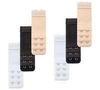 6 Piezas Extensor Sujetador, 3 Filas 2 Ganchos Alargador Sujetador Espalda, Extensor de Ropa Interior Elástico, Accesorios de Maternidad, para Todos los Sujetadores