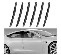 6 Piezas Fibra de Carbono Protector Puertas Coche,Antiarañazos Protector Parachoques Coche con Autoadhesivo,Universal Accesorios Coche Exteriores Protector Lateral Coche