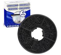 6 Piezas Filtro Carbon Activo para Campana Extractora 105 x 21 mm Tipo CF130 con Código Original 35602288 49040117 49040890 para Candy para Hoover MIZ0058 para Respekta - MONTERAL